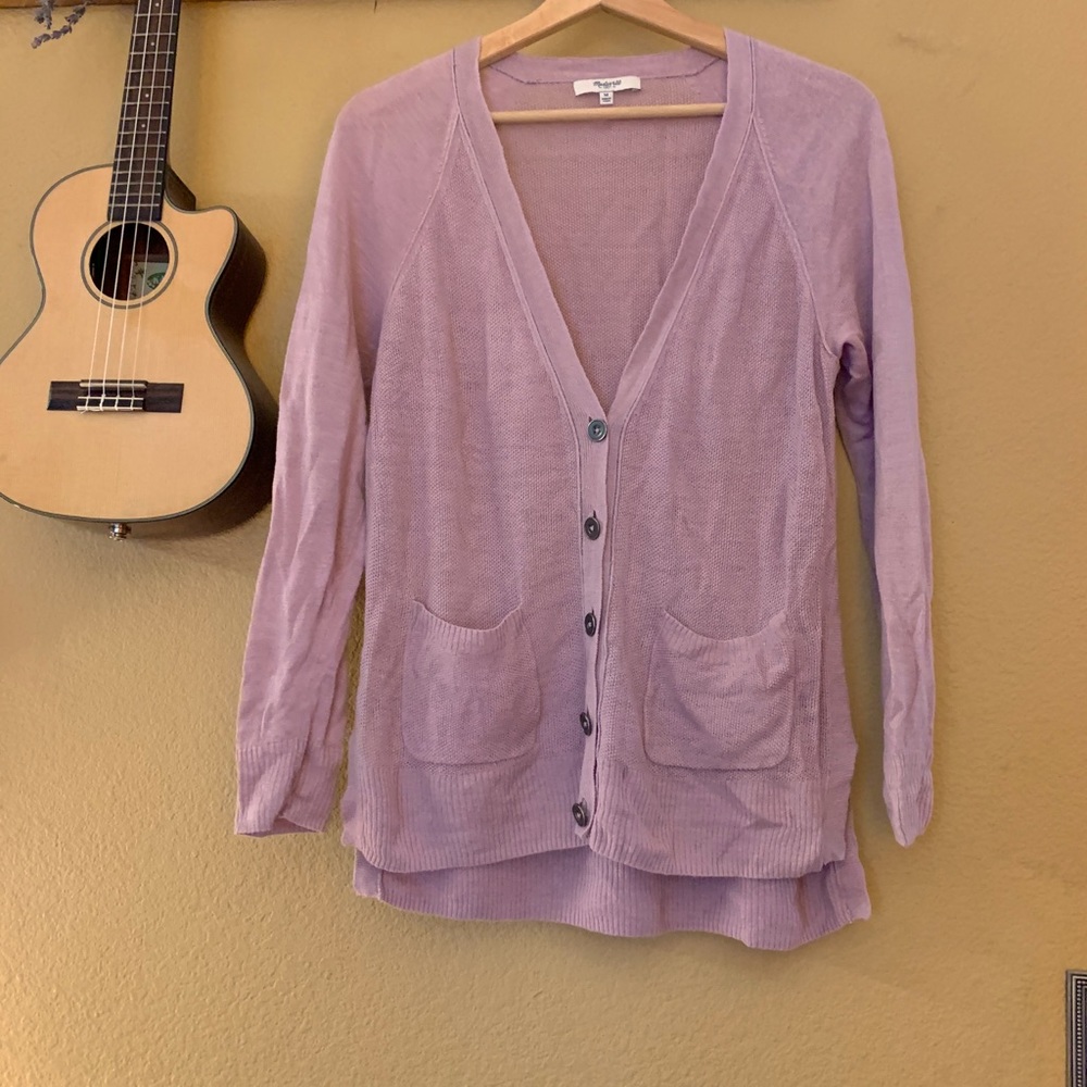 Madewell | Blush colored linen cardigan